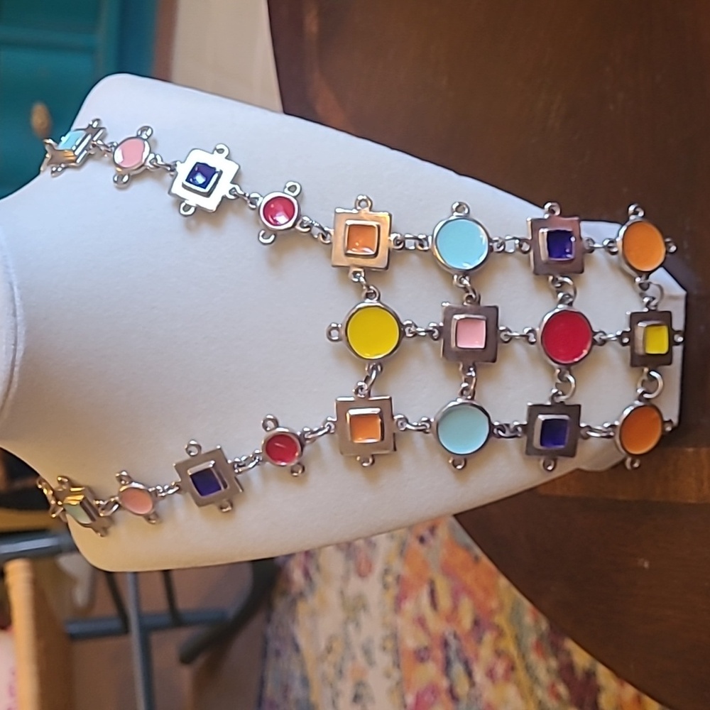 Statement Multi Color Enamel Necklace